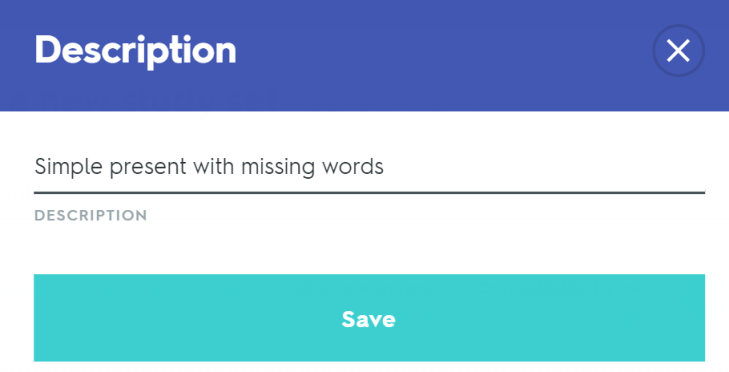 description box filled in