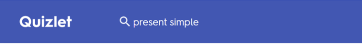 Quizlet search box present simple