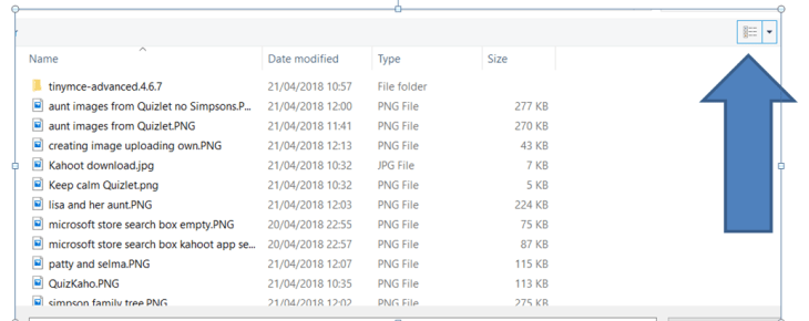 windows explorer with arrow